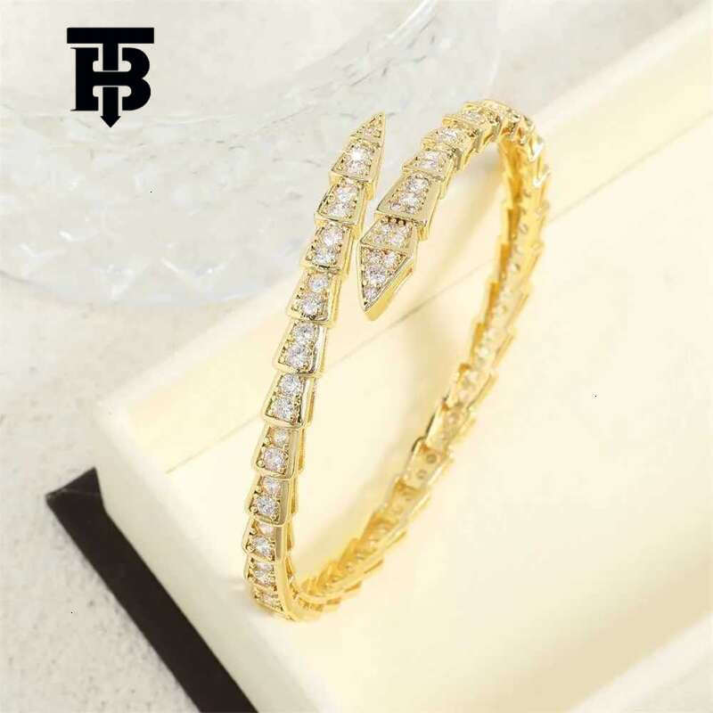 TB BHULAMTE Gold Silver Bracelet Womens bracelet Jewelry Bangle Women Mens Serpentine Letter Snake Couple Luxury Diamond Bracelets Unisex