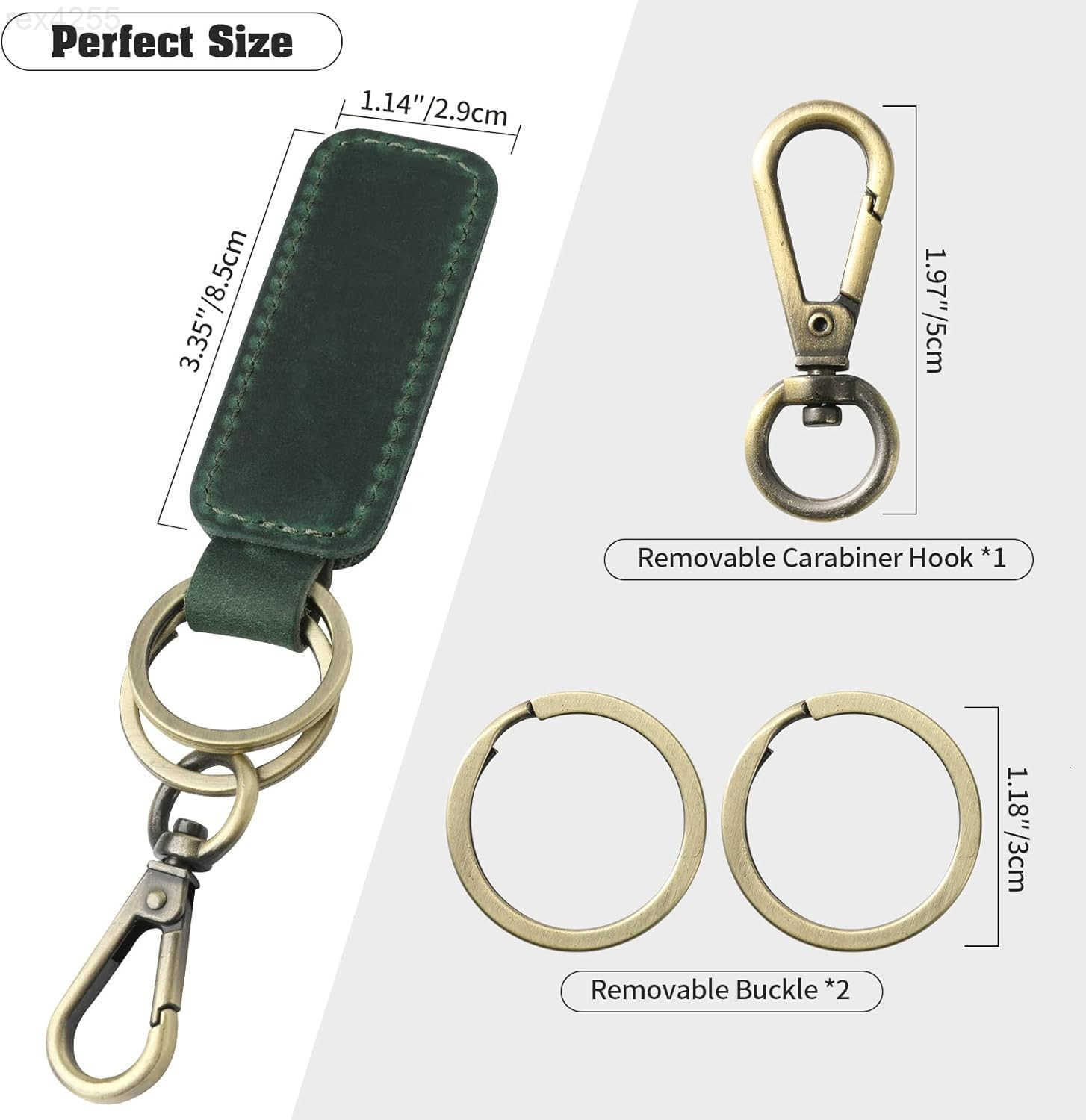 Genuine Leather Car Keychain Universal Key Fob Keychain Leather Key Chain Holder for Men and Women JC306W250911