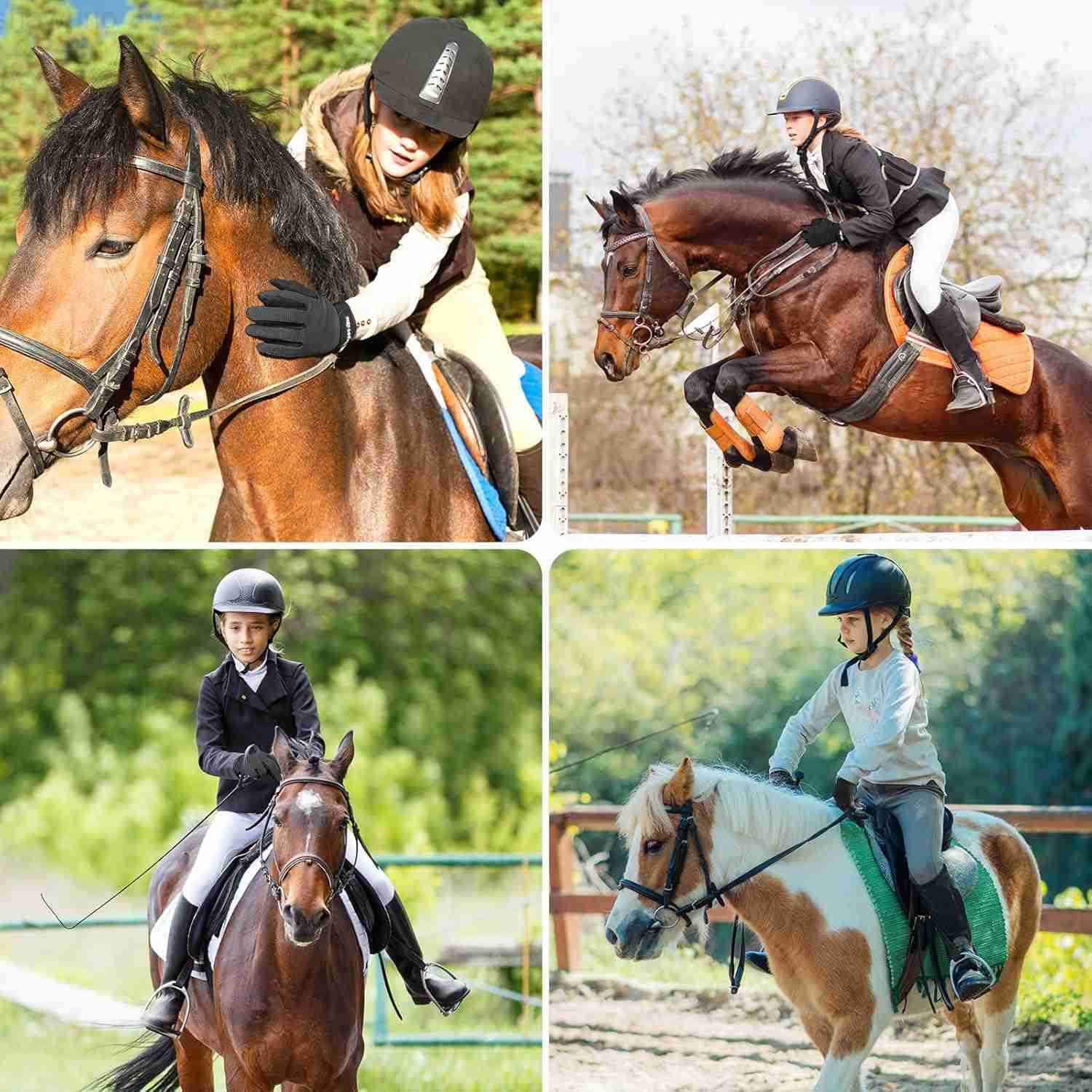 Gloves Equestrian Women Kids for Girls Boys Mesh Breathable Lightweight Color Pack Comfortable Grip for SummerW250911