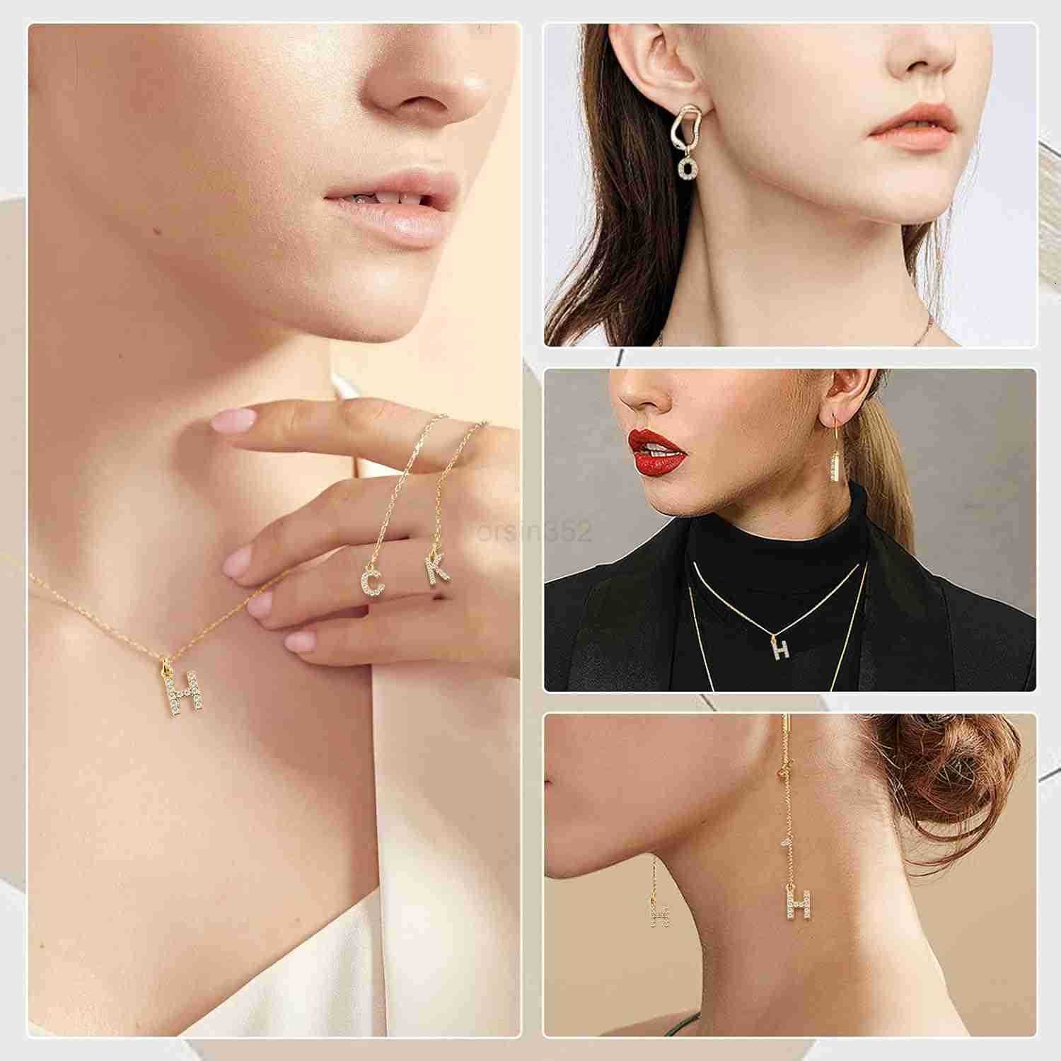 26Pcs 18K Gold Filled AZ Alphabet Letters Charms for Jewelry Making Initial AZ Alphabet Charm Pendant Beads Slide Glitter Pendants for Women DIY Neckl