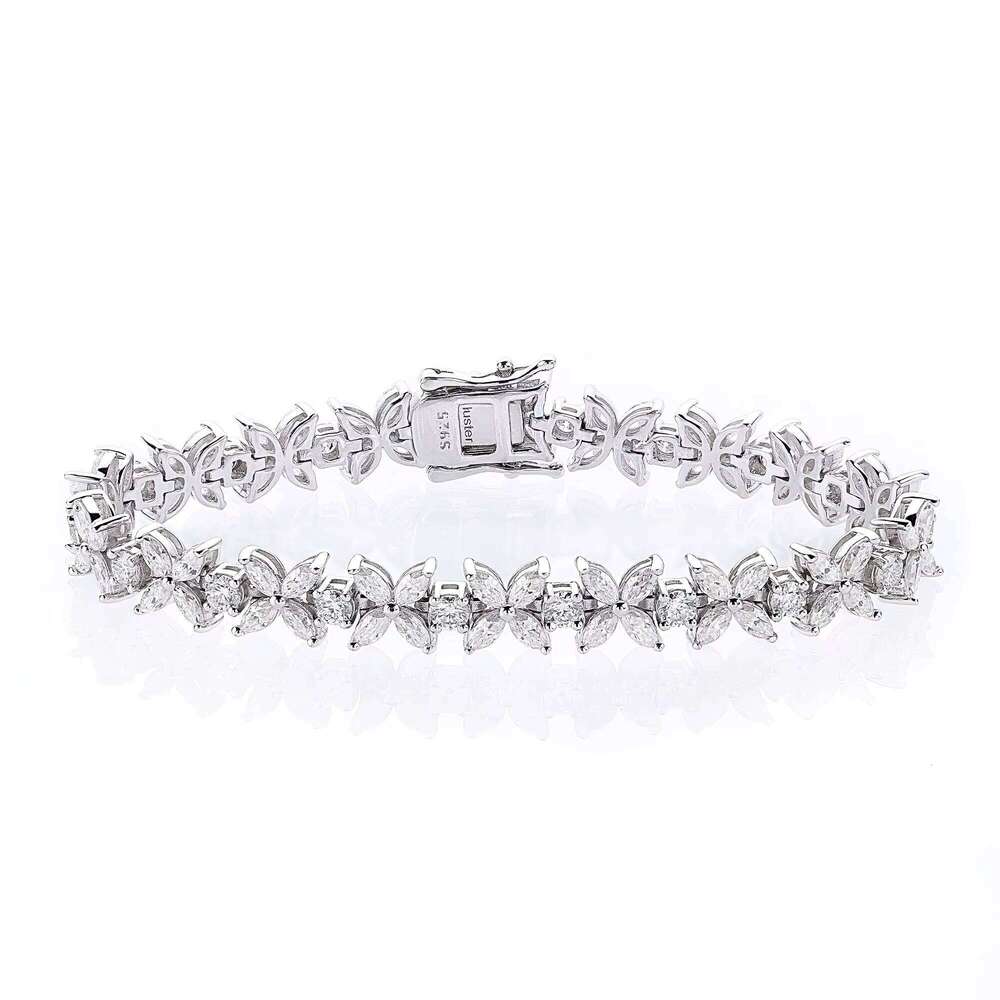Ladies Fine Jewelry Dia Vvs Moissanite Bracelet Sier Bracelets Women