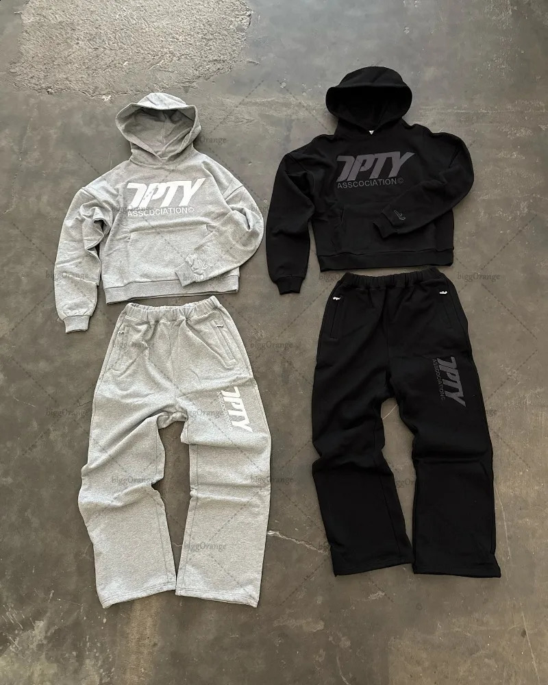 High Street Trendy Loose Clothing Harajuku Y2K Fashion Versatile Oversized Sweatshirt Casual Pants Retro Punk Suits Men Women 250911