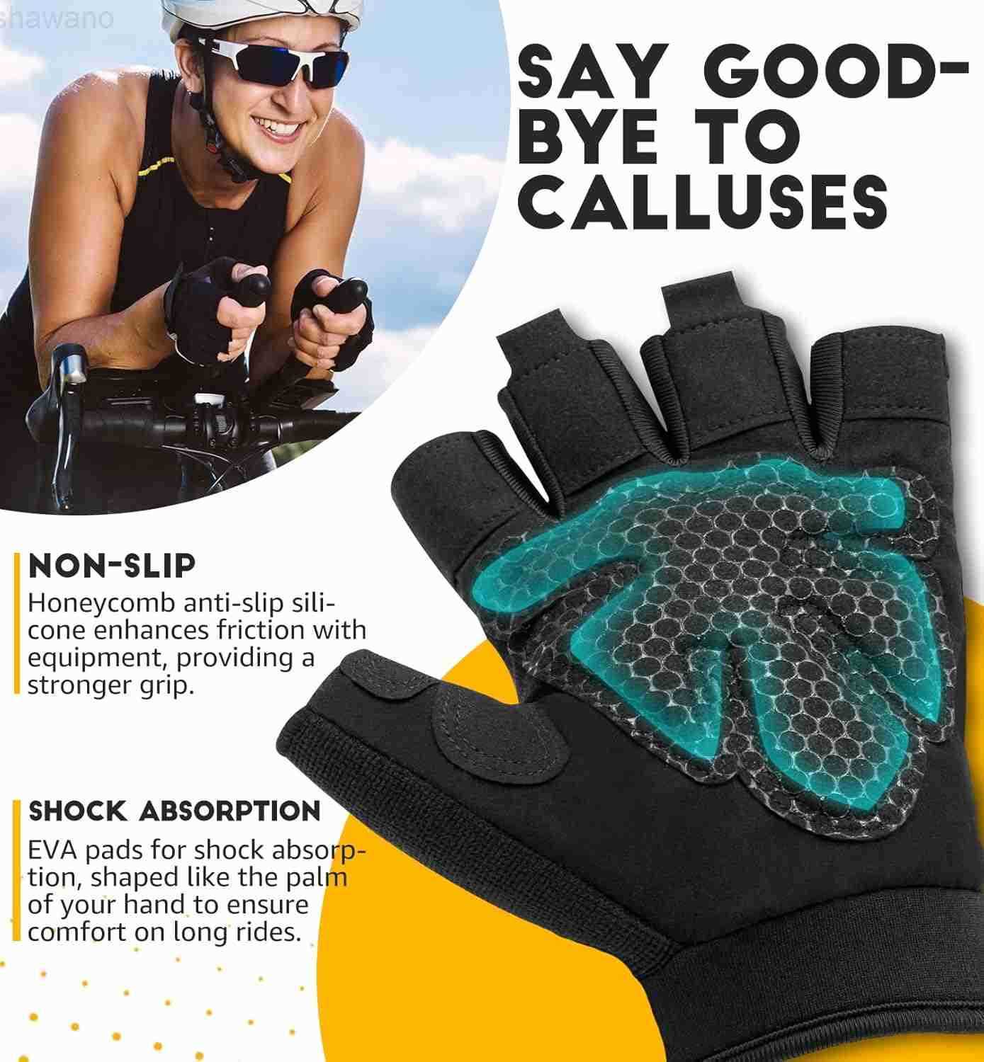 Workout Gloves for Men Women Kids Ventilated Exercise Gloves Cycling Gloves with Full Palm Silicone Padding for Fitness Tennis Weightlifting Gym Train