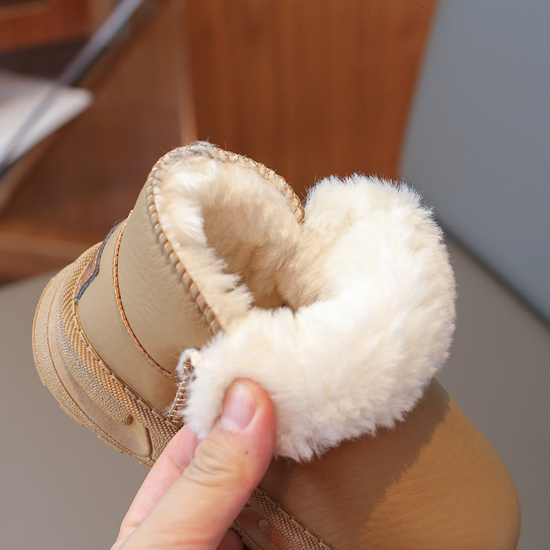 designer boots Snow Slip On Short Boots Cotton Fleece Lined Warm Shoes for Kids