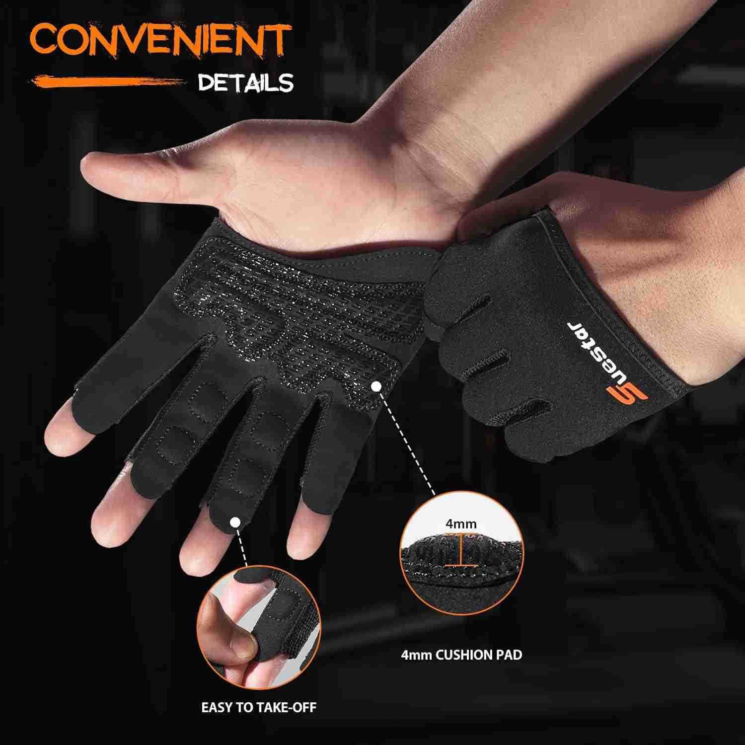 Partial Weight Lifting Gloves 34 Finger Workout Gloves for Men Women Full Palm Protection Silicone Grip Gym for Weightlifting Exercise Fitness Smartwa