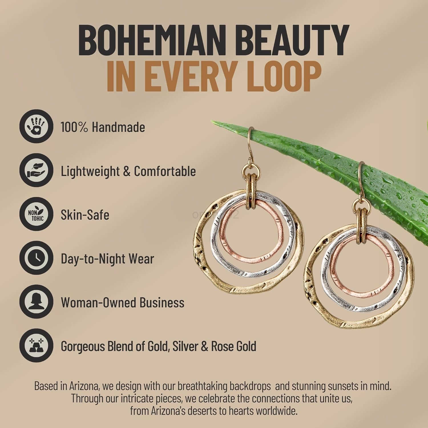 3 Circle Boho Earrings Handmade Lightweight 2Inch Bohemian Dangle Earrings for Women TrenDY Vintage Unique Jewelry Ideal for Weddings GiftingW250911