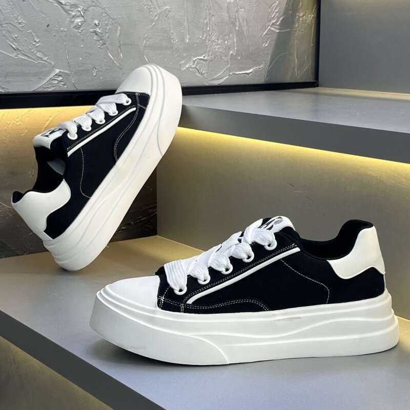 Men's Summer New Fashion Soft Sole Casual Sneakers Trendy Versatile Breathable Fabric Lace-up Sports Shoes