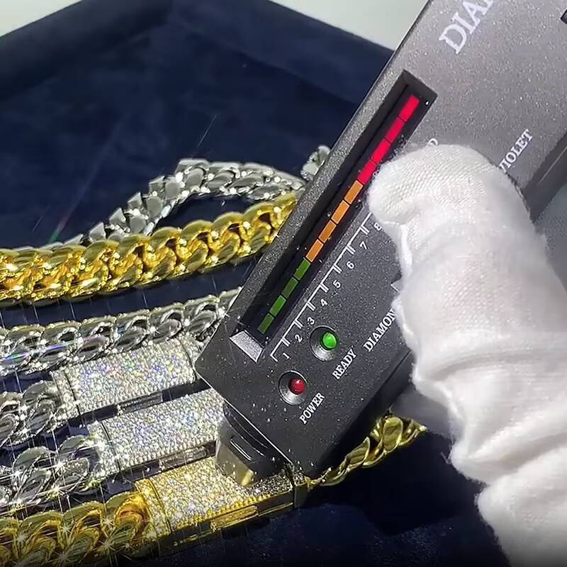 Trendy 925 Silver Moissanite Necklace with Real Gold Plating Hip Hop Style Iced Out Cuban Link Chain Unique Jewelry