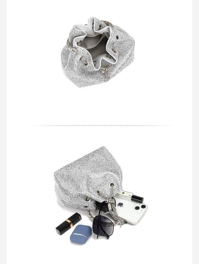 Free Shipping Designer Bag Cross-border Rhinestone High-end Luxury Bag Evening Handbag 2025 New Acrylic Women's Bag Fashion Inlaid Diamond Chain 