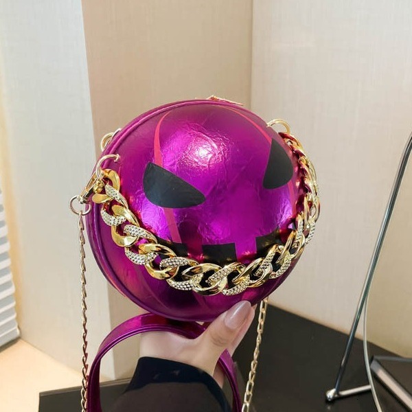 Halloween New Small Round Bag Fashionable Light Luxury Versatile Trendy Niche Design Pumpkin Bag Women's Shoulder Bag Designer Bag