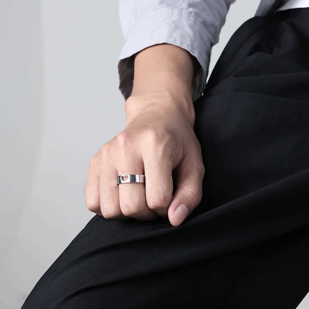 46mm Stainless Steel Lovers Couples Men Women Wedding Small Rings Silver Color Valentines Day Gift size 5 6 7 8 9 10 11 12 W250911