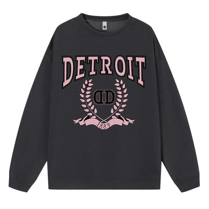 Casual Plus Size Womens Sweatshirt 1889 Detroit City Simple Pattern Print Hoody Loose Crewneck Pullovers Warm Soft Female Tops L250911