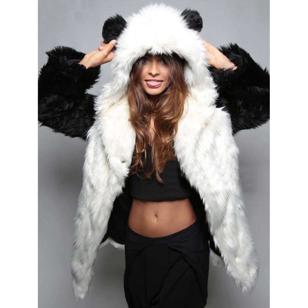 Women's Clothing New Style Fox Hooded Collar Mid Length Women's Fur Coat
