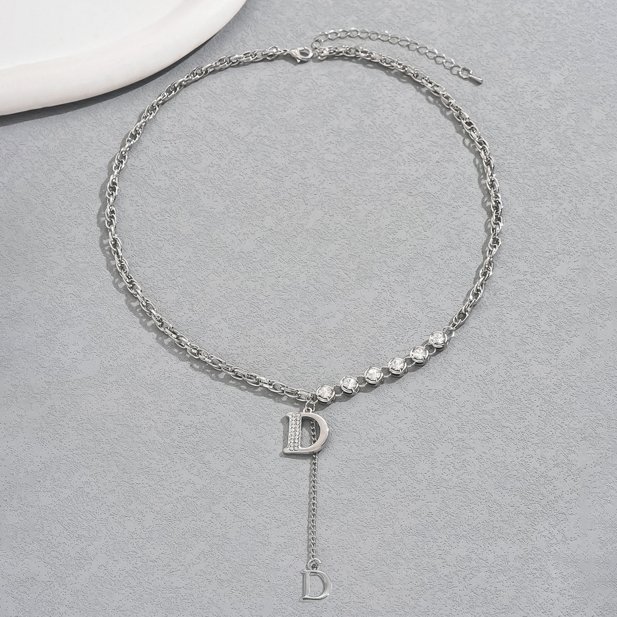 Luxury Brand Designer Jewelry Sweet Korean Style Fresh Women's Necklace Personalized English Letter Niche Design Clavicle Chain Inlaid With Zirco