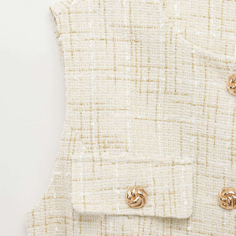 DHEssentials 2025 Summer New French Style Elegant Socialite Outerwear Single-Breasted Vest with Belt