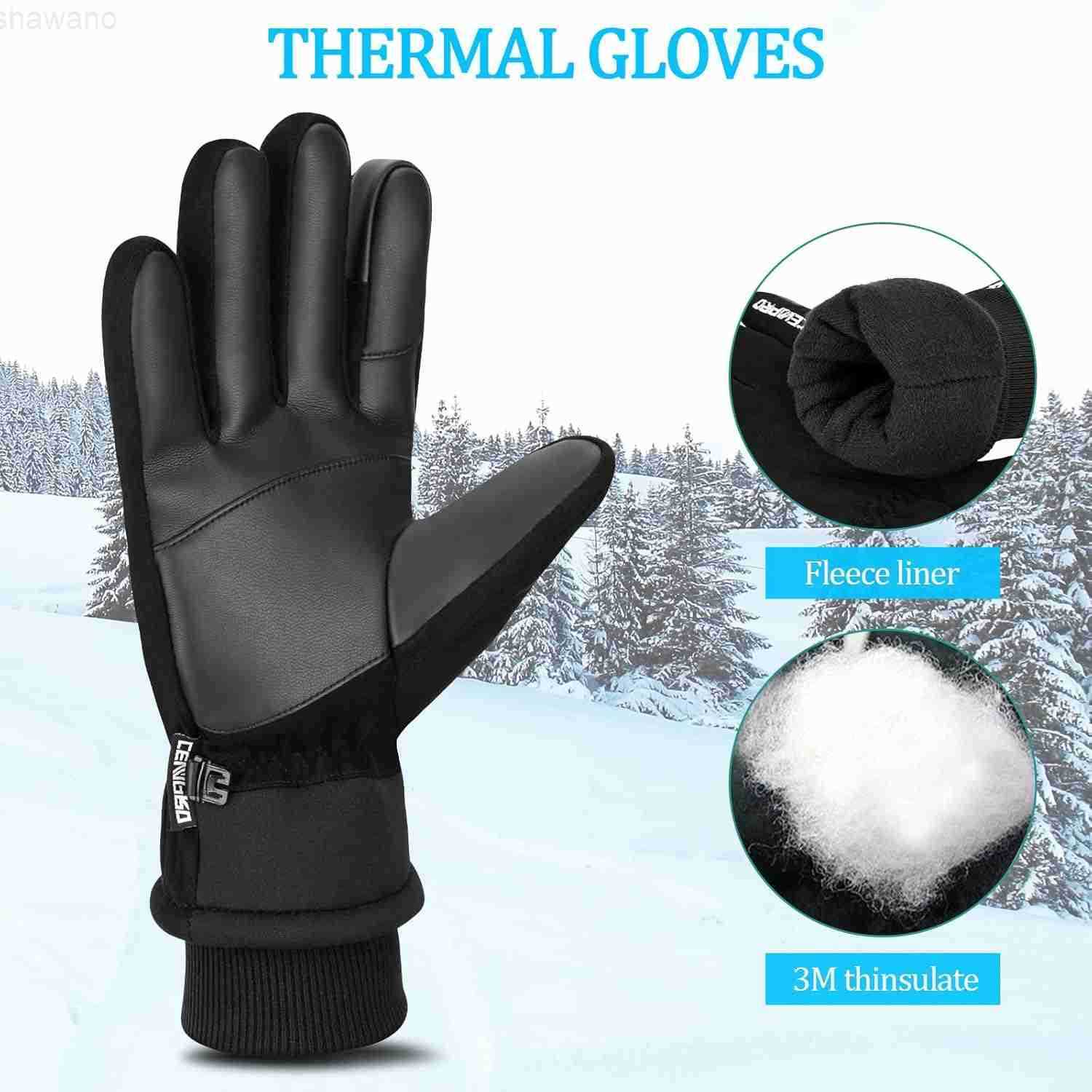 Winter Thermal Gloves for Men Women 20 AntiSlip Waterproof Deerskin Suede Insulated Touchscreen GlovesW250911