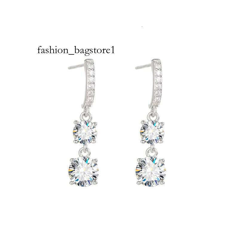 Fashionable Sier 3ct Moissanite Tassel Drop Earrings Stunningly Shiny Jewelry with Full-Dia Flowing Design