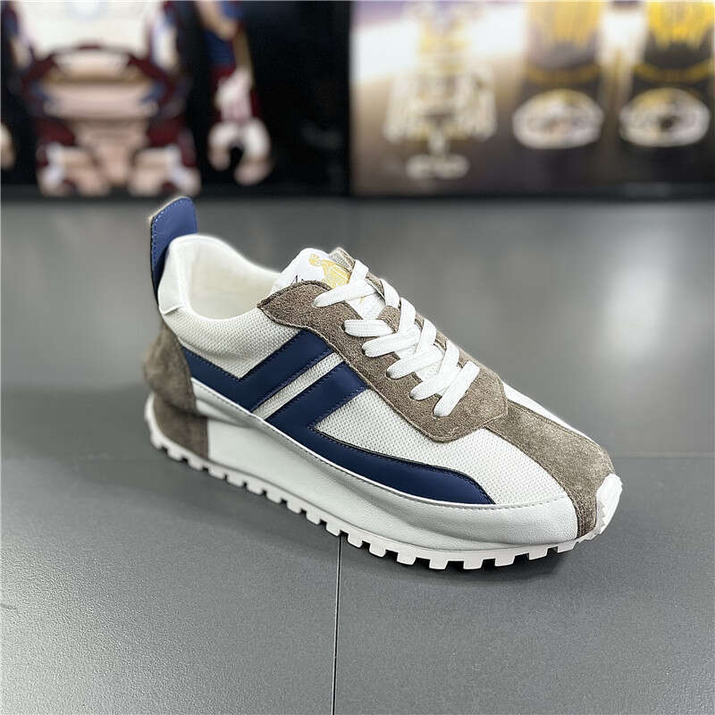 Men's Breathable Sports Casual Thick Sole Height Increasing Forrest Gump Trendy Fashion Versatile Mesh Color Block Shoes for Men