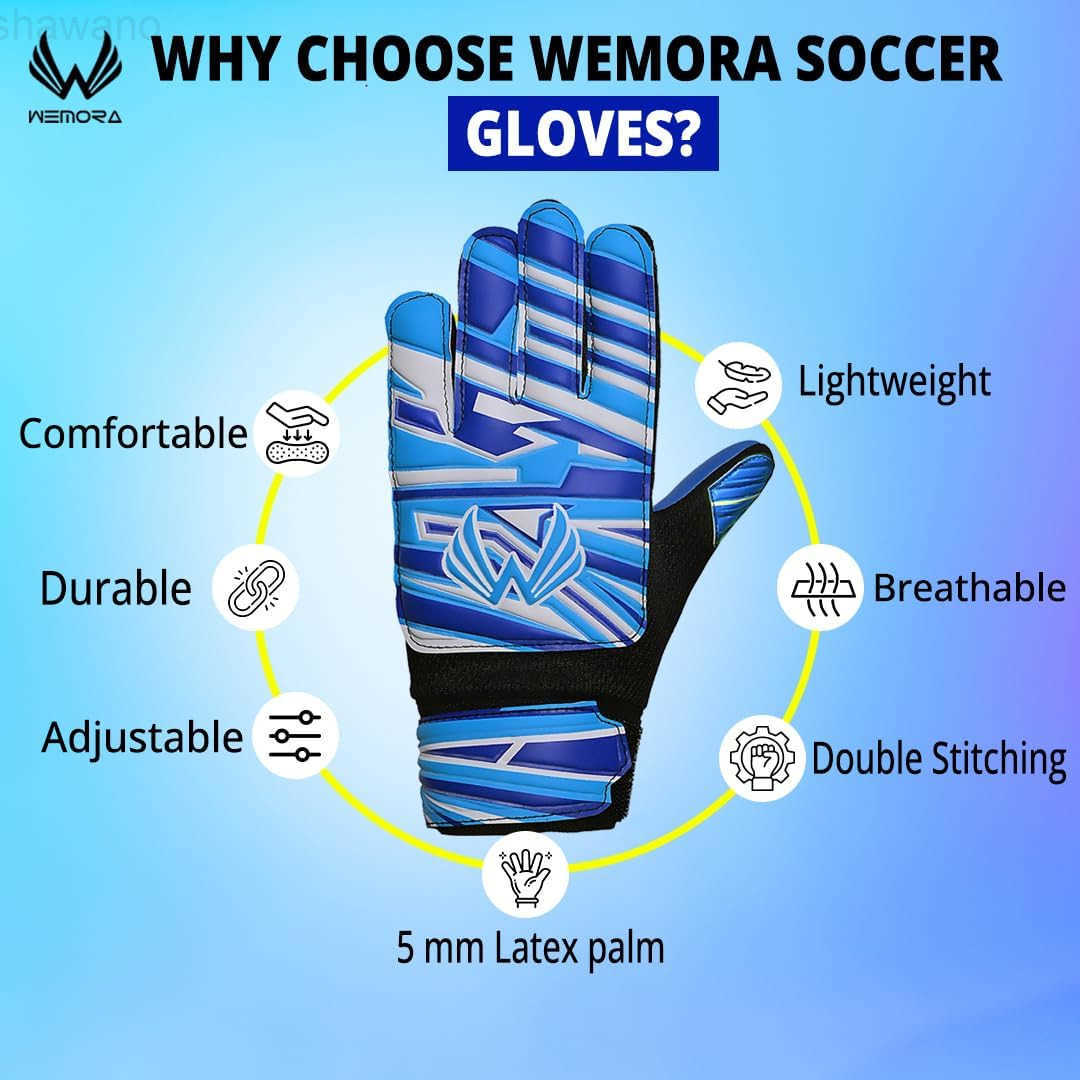 Goalie Gloves for Kids Youth Junior Boys 4mm Anti Slip Strong Grips Palm Football Goalkeeper GlovesW250911
