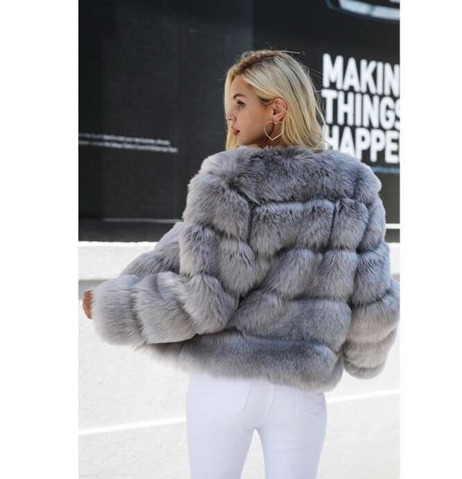 2024 Fur New Fashion Fox Ladies Warm Slim Fur Coat