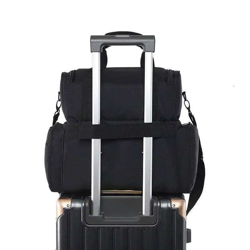 Portable 3 Layer Nail Polish Organizer Women's Travel Essential Oil Box Multi-function Storage Shoulder Bag