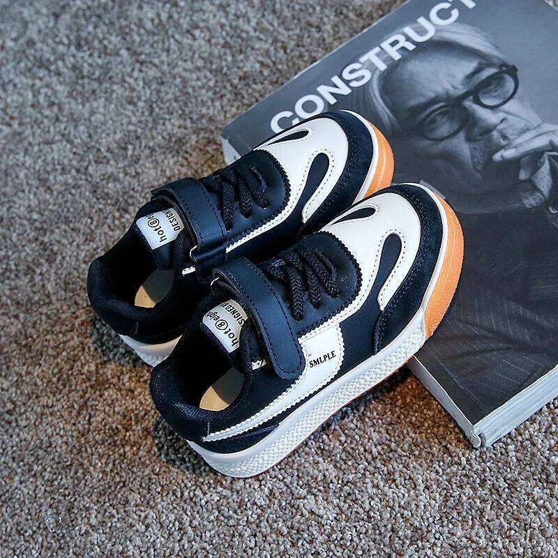 Spring Autumn New Children Sneakers Boys Girls Low Help Skate Leather Non-slip Soft Sole Versatile Sport Casual Shoes