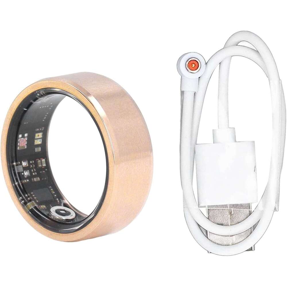 Yunir Smart Health Tracker, Fiess Tracker Ring Monitoring Sleep Quality and Heart Rate, Waterproof Wearable Healthy Data Recorder with APP
