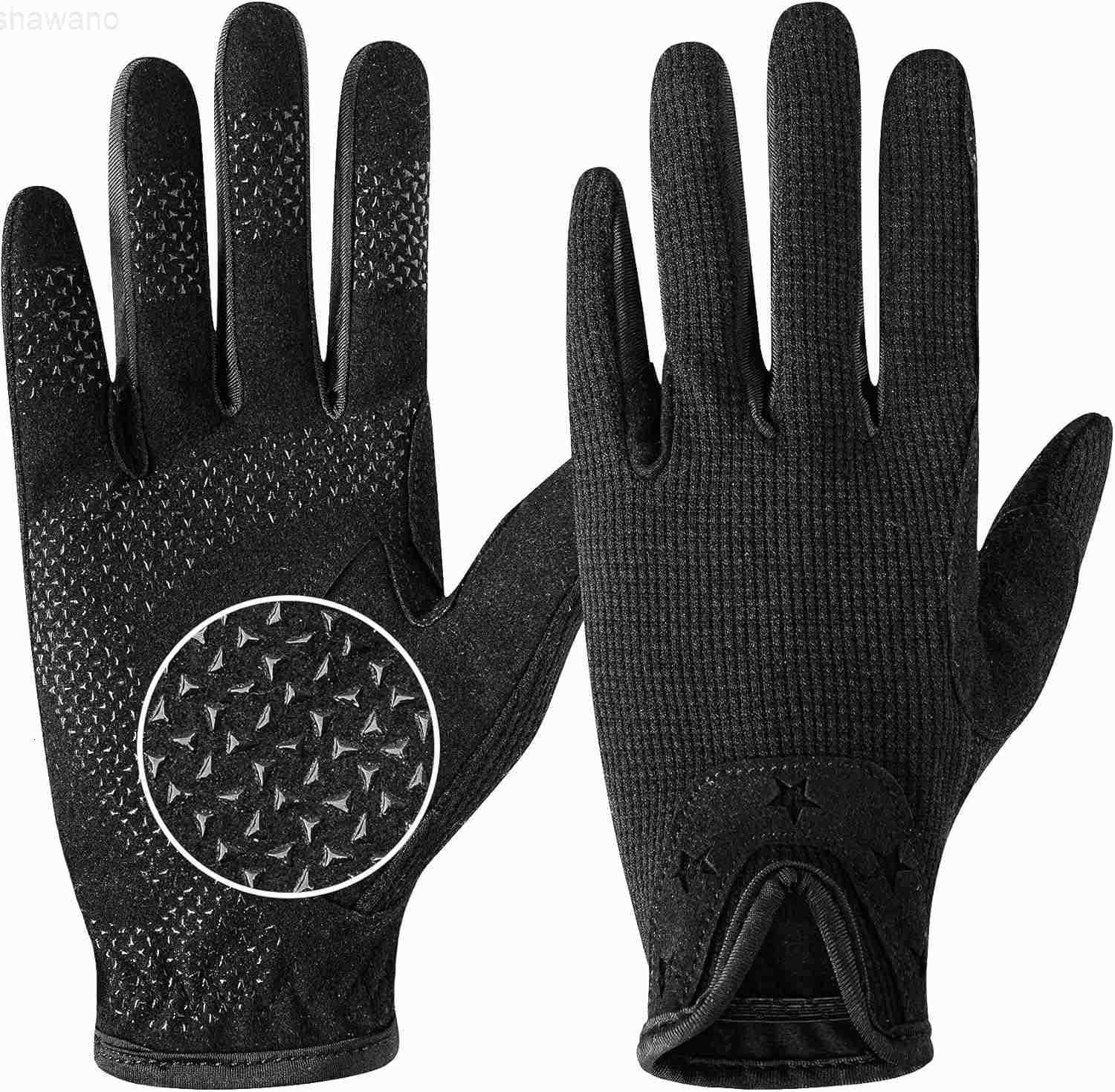 Women Horse Riding Gloves Winter Equestrian Horseback Gloves Lady Youth Girl Outdoor Star Pattern Mitts Perfect for Biking Cycling GardeningW250911