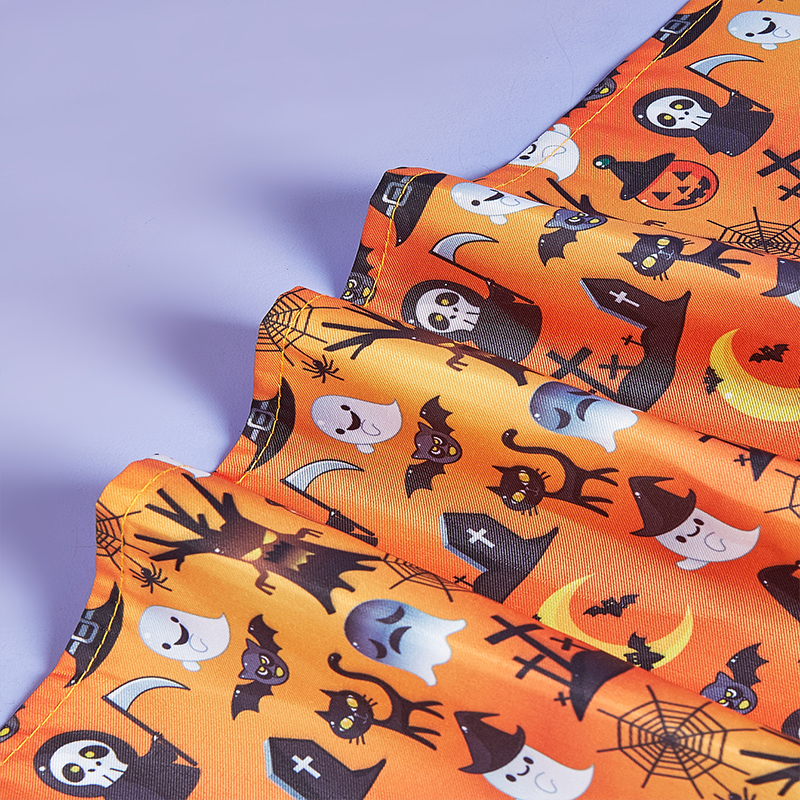 Halloween Orange Ghost Bib Festive Pet Fashion Spooktacular Orange Ghost Plush Bib