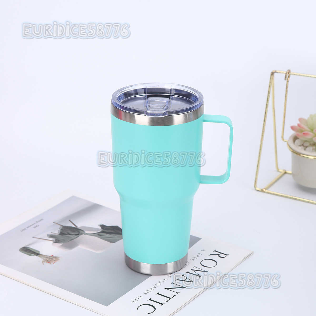 Handle Car Cup 304 Stainless Steel Doublelayer Insulated Cup Large Capacity Car Ice Cup H250911