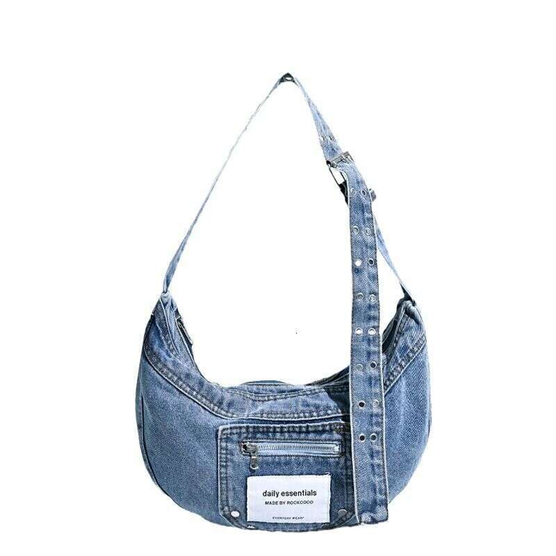 Women's Bags Niche Design Retro Washed Lazy Literary Denim Canvas Dumpling Versatile Cool Shoulder Messenger Bag
