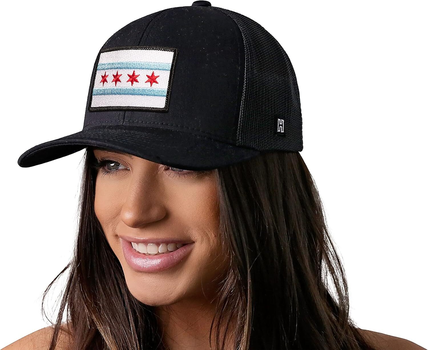 Flag Chicago Trucker for Men & Women, CHI Baseball Cap, Adjustable Golf Hat, Snapback, Outdoor Hat