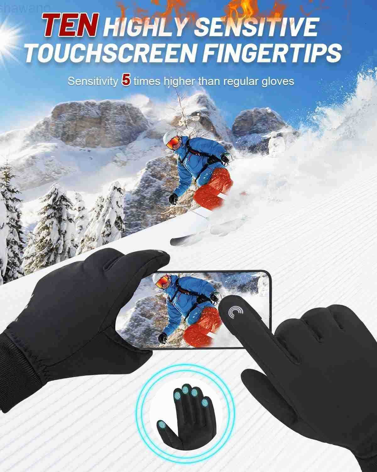 Waterproof Gloves for Cold Weather for MenWomen Thick Winter Gloves with 3M Thinsulate Thermal Warm Snow GloveW250911