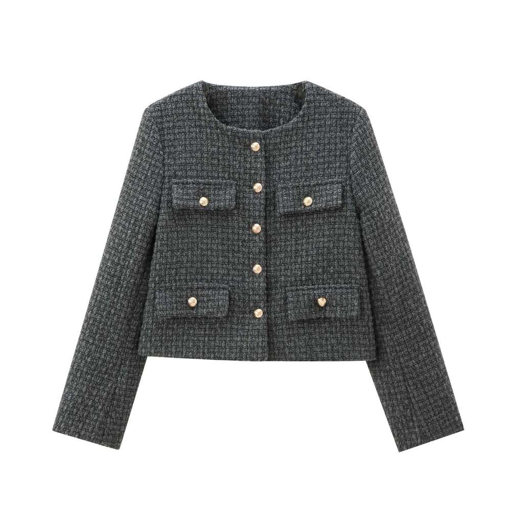 DHEssentials 2025 Fashion Small Chanel Style Single-Breasted Elegant Short Coat for Women 1231352