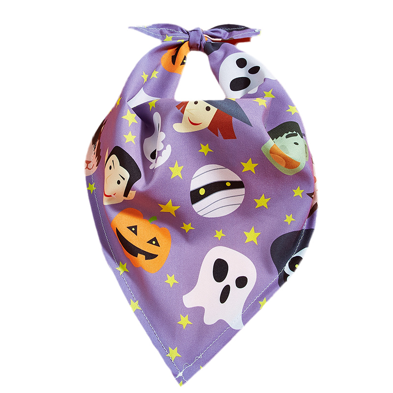 Halloween themed Purple Dog Costume Pet Bib Spooky Pet Bib