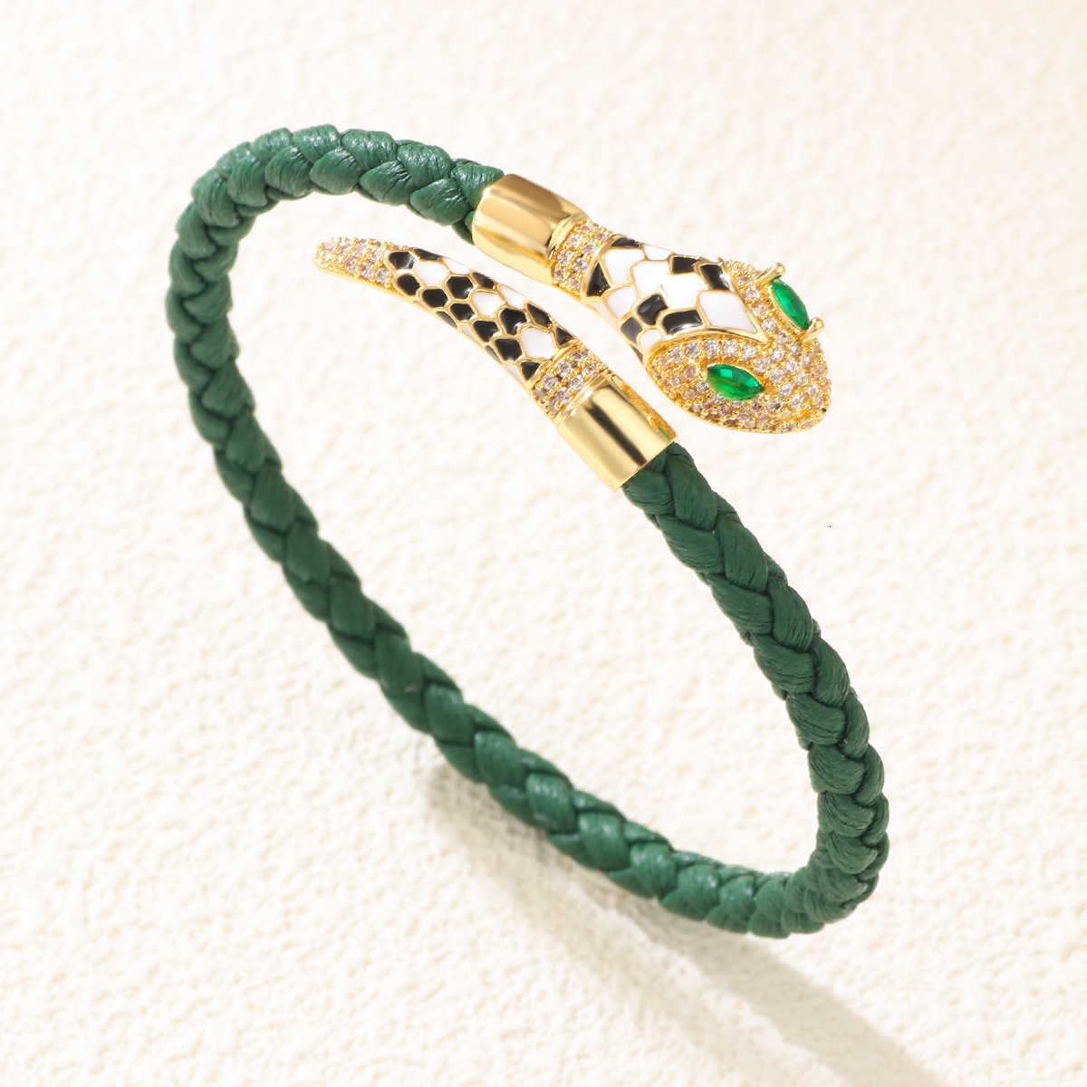 Luxury Brand Designer Jewelry European And American Hot-Selling New Product Bracelet Woven Open Bracelet Fashion Exquisite Snake-Shaped Retro Rhinesto