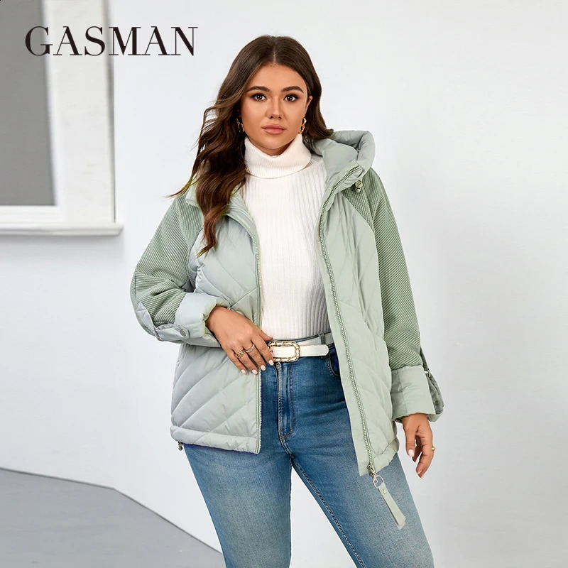 GASMAN Fashion Down Jacket Womens Plus Size Short Casual Hooded Pocket Parkas Women Female Coat Outwear 25636 250911