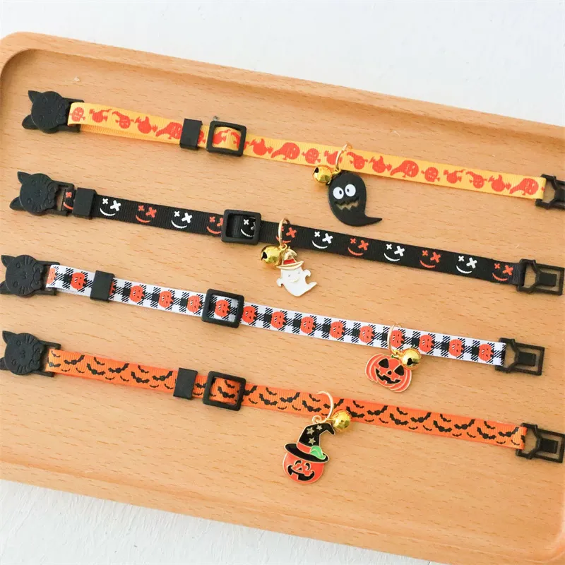 Adjustable Halloween Pet Collars Dog Necklace Kitten Puppy Pendant Pet Products Cat Accessories Halloween Decoration