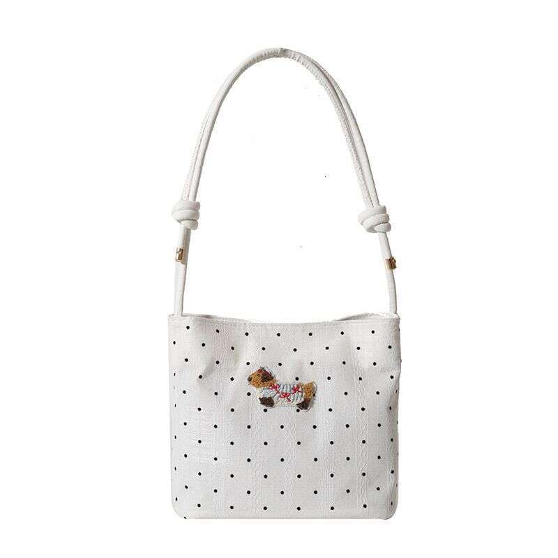 Women's 2024 Autumn New Simple Polka Dot Design Fashionable Elegant Cute Single Shoulder Crossbody Bucket Bag