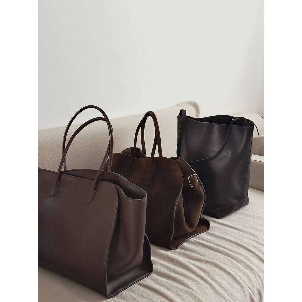 Tote High Quality Genuine Leather Large Capacity Marlo 17/14 Shoulder Handbag Soft Cowhide Casual Suede Women's Bag