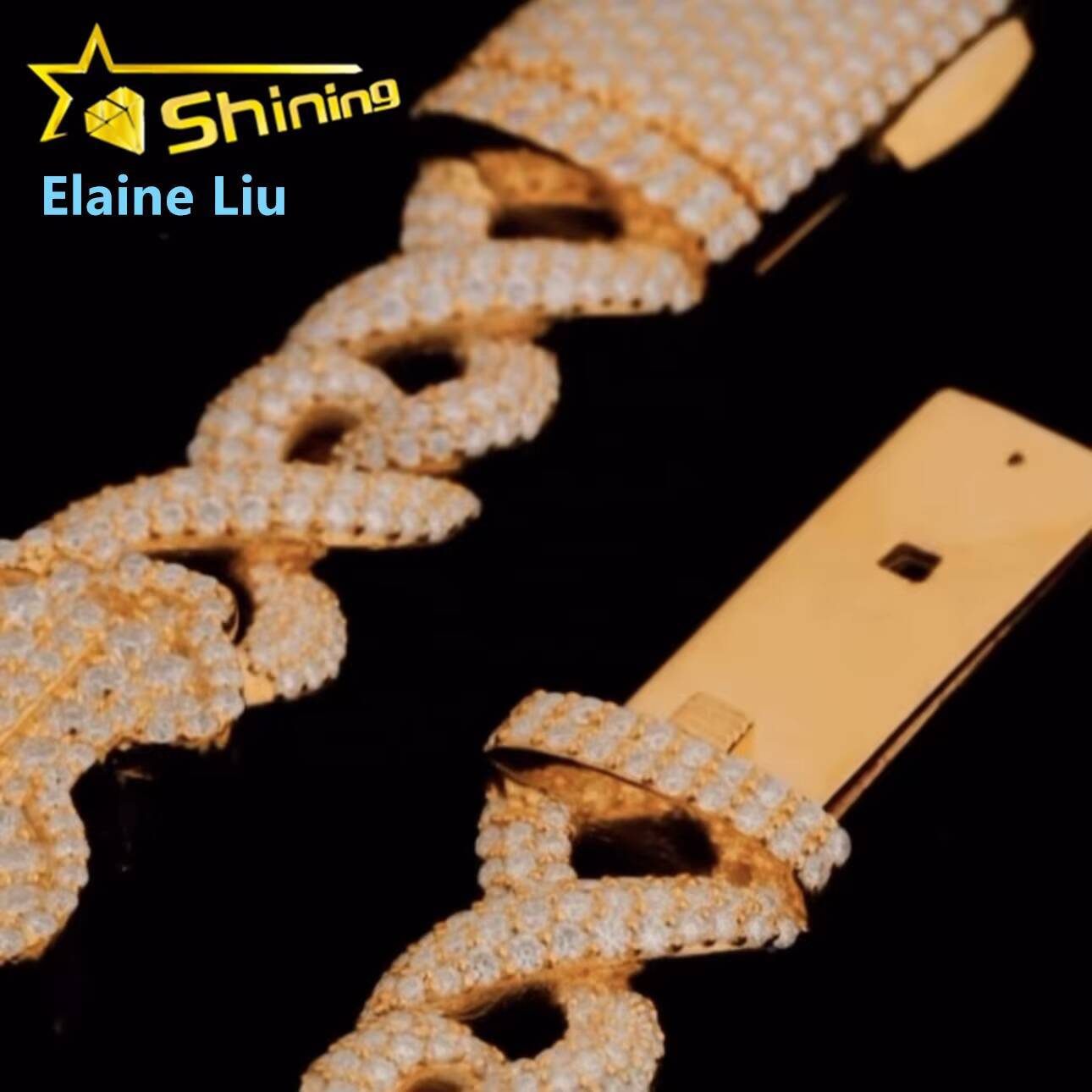 Fine Jewelry Luxury Fashion Hip Hop Cuban Link Iced Out 925 Sterling Silver Moissanite Miami Cuban Link Chain Necklace