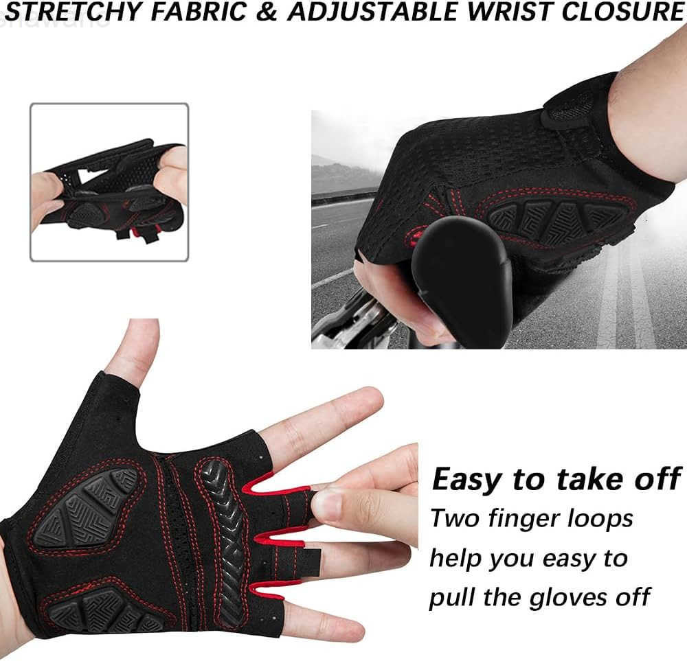 Cycling Gloves Bike Gloves for MenWomen5MM Gel Pad Half Finger Bicycle Biking Gloves for CyclingWeight LiftingGymMotorcycleOutdoor SportsW250911