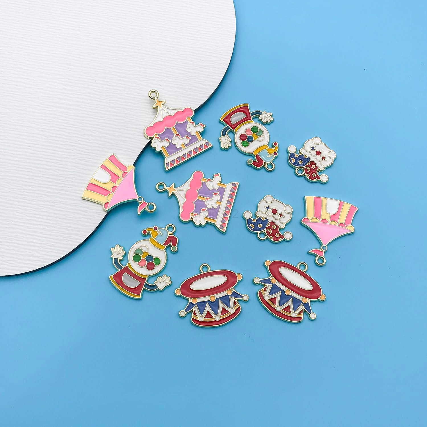 30pcs Alloy enamel circus series Pendant Jewelry Making DIY Keychain Earrings Pendant Various Design Charms for Jewelry Making s Necklace SN581W250911