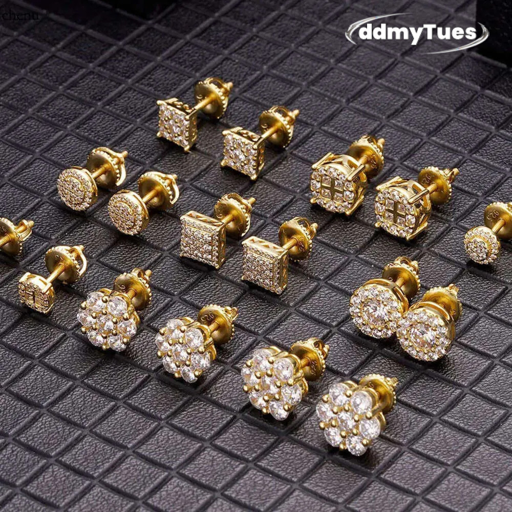2025 Designer Top Men's 10k Plated Sier Pin VVS Moissanite Real Gold Earrings Jewelry Fashion Gifts TUES