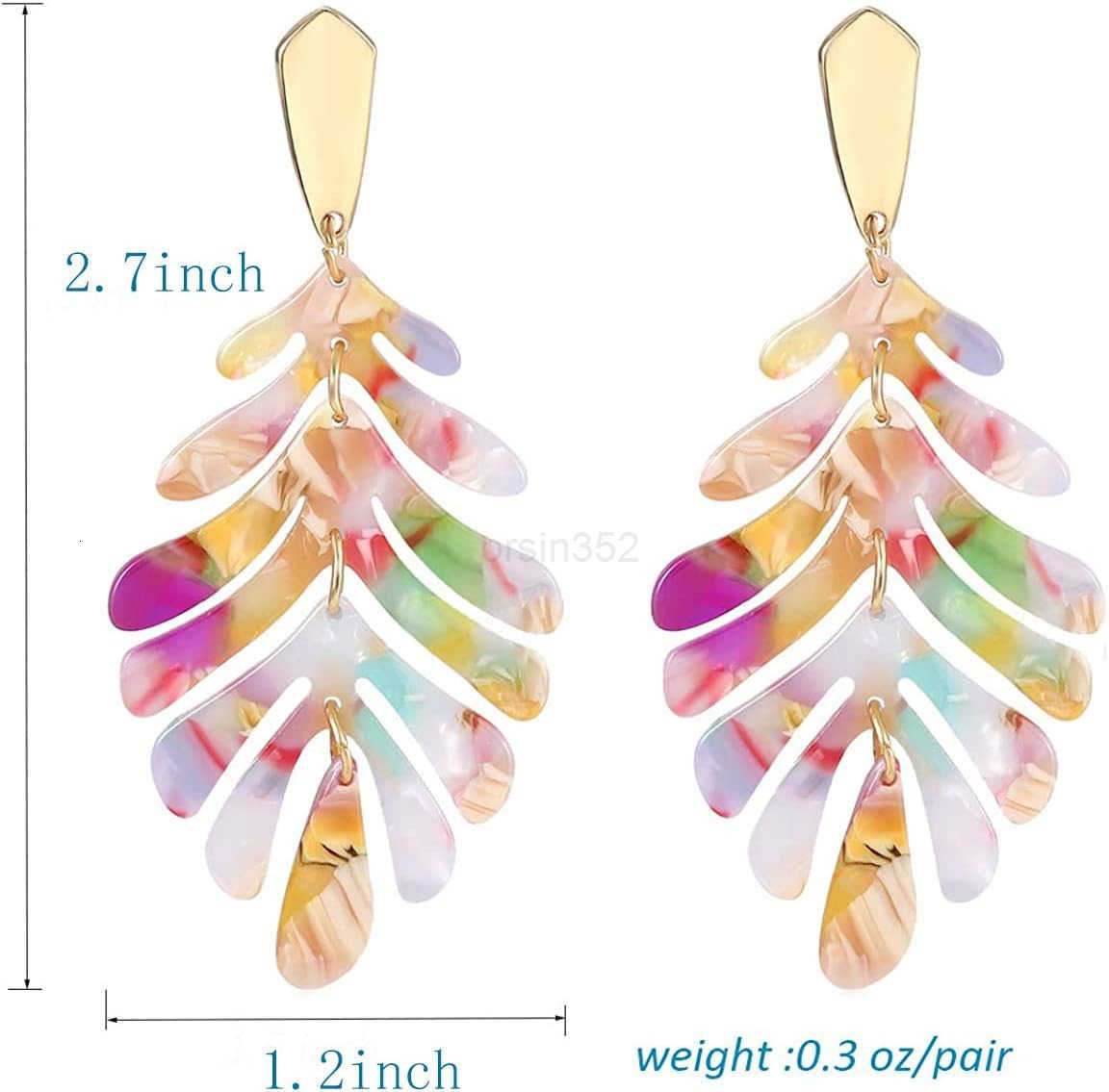Pendant necklace Earrings Long Statement Leaf Charm Necklace Tortoise Resin Palm Leaf Earrings Fashion Necklaces Earrings for WomenW250911