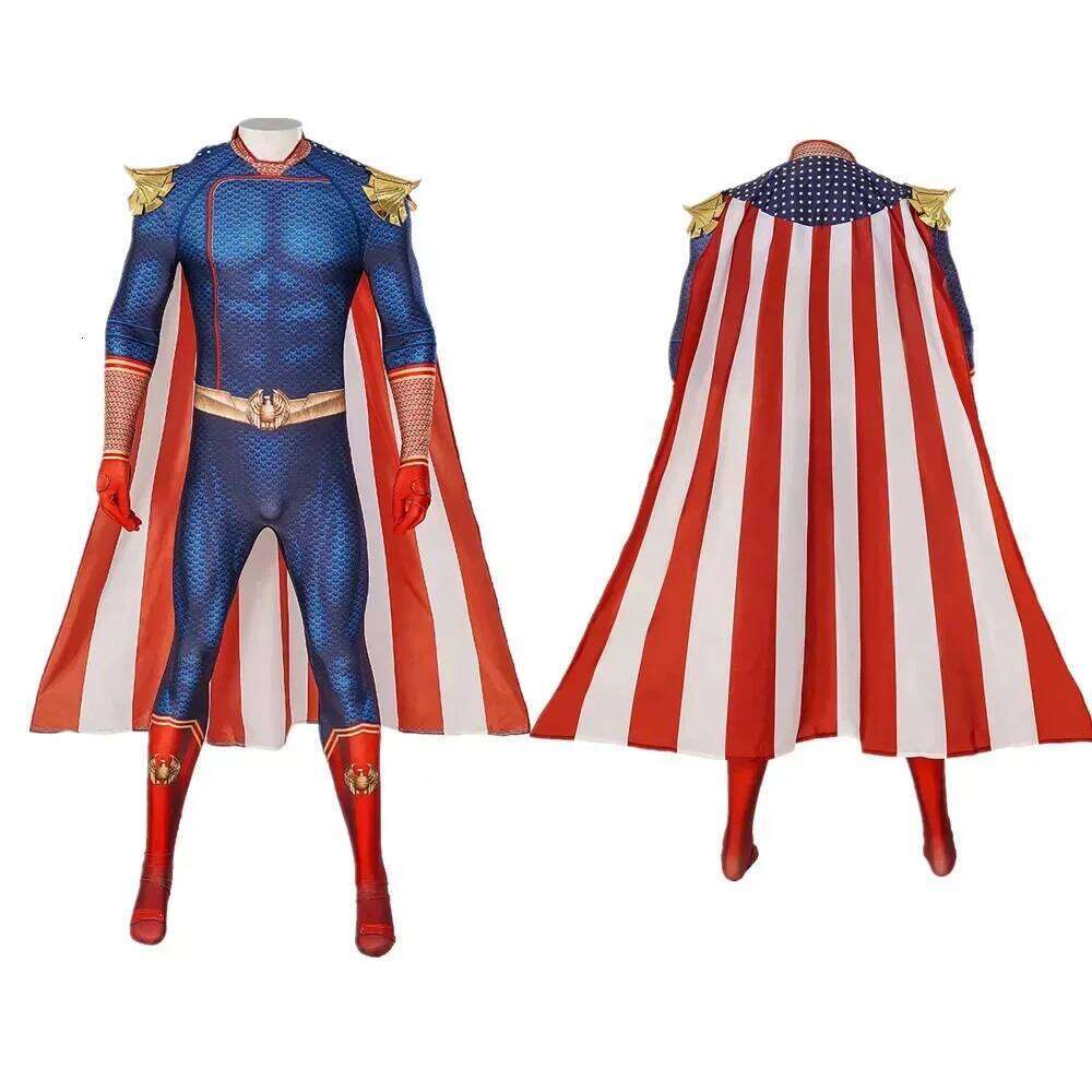 Homelander Jumpsuit The Boys Cosplay Homelander Cosplay Costume Fu ll Set Bodys uit Halloween Zentai Armor Suit Men