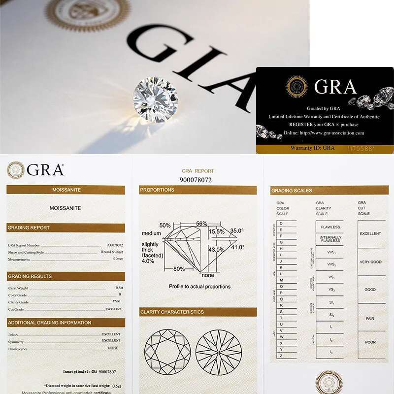 Rings Luomansi Woman Ring Sier 1 2 Carat D VVS Moissanite with GRA Certificate Super Flash S Jewelry Wedding Party Gift 230206