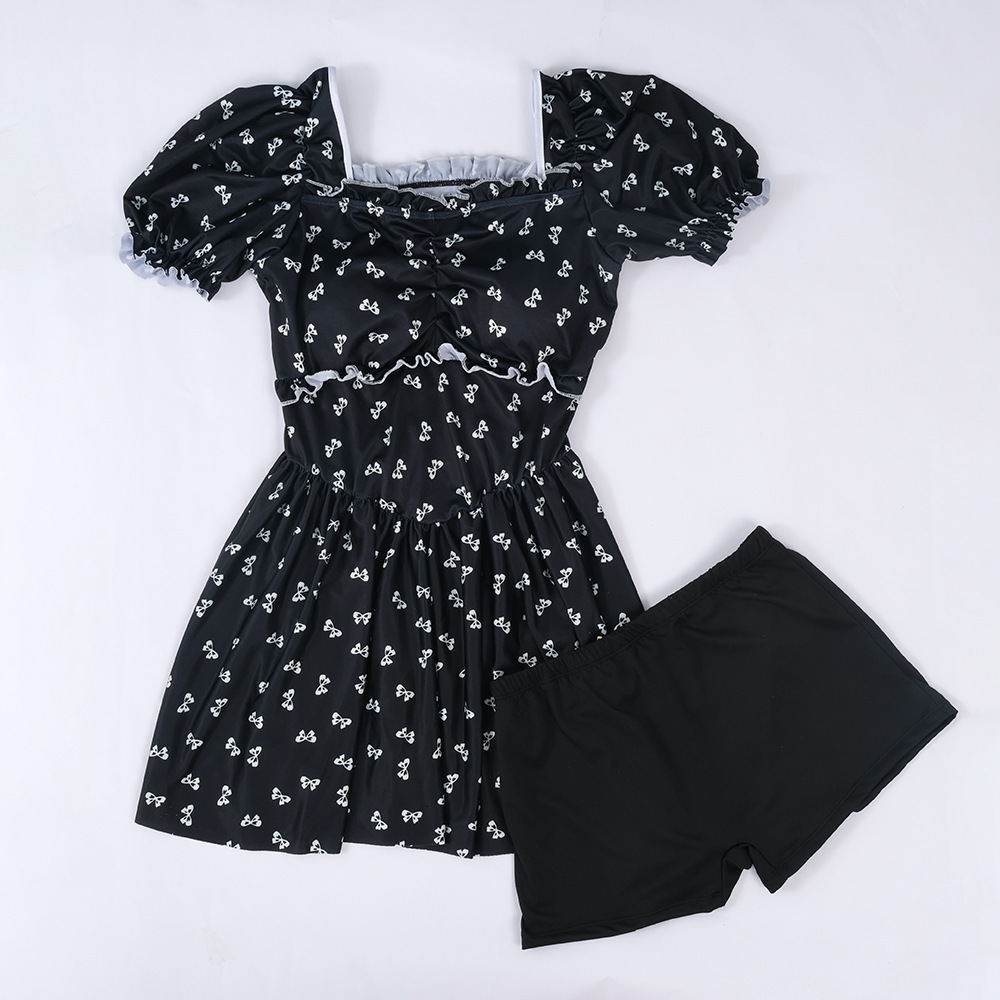 High-End Women, Conservative Slimming, Tummy Covering, Hot Spring, Floral Print, Large Size, Two-Piece Swimsuit for Plus Size Women