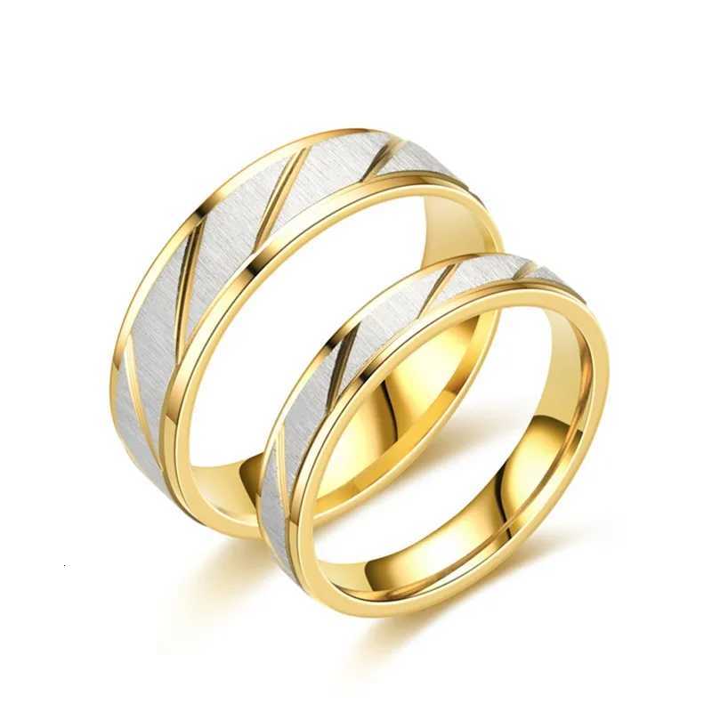Stainless Steel Diagonal Stripe Couple Rings Wedding Promise Band for Women Men Size 513 W250911