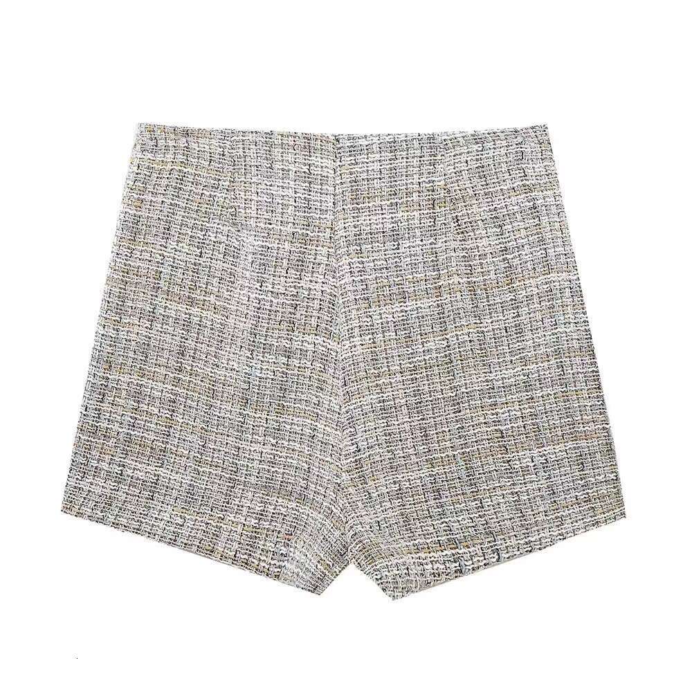 DHEssentials 2025 Fashion Small Fragrance Style Buttoned Textured Round Neck Long Sleeve Blazer Shorts